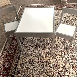 Kids Kraft dry erase table and chairs!  Wood